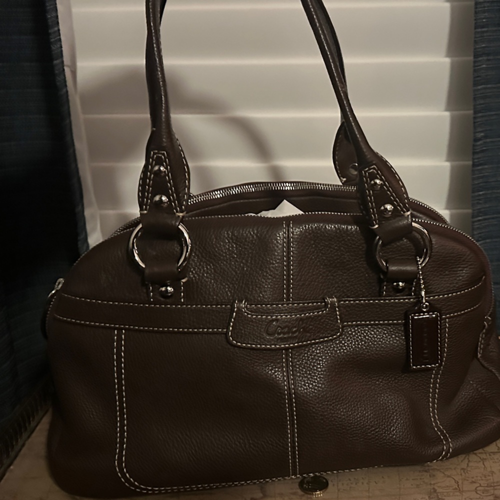 Coach Chocolate Leather Shoulder Bag